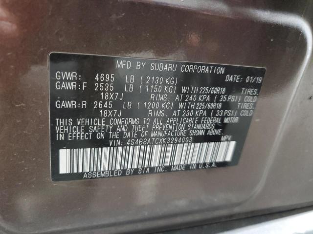 2019 SUBARU OUTBACK TO 4S4BSATCXK3294003