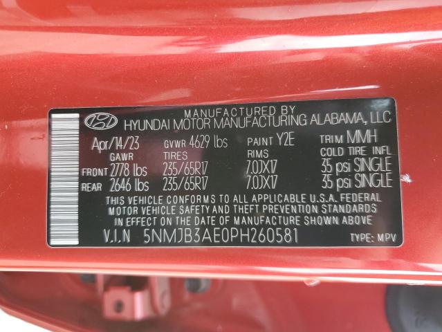 2023 HYUNDAI TUCSON SEL 5NMJB3AE0PH260581