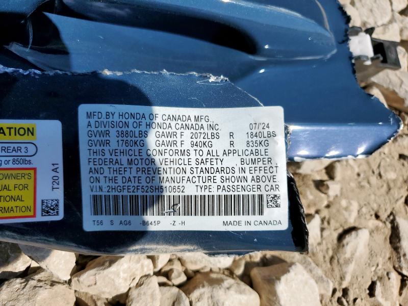 2025 HONDA CIVIC SPOR - 2HGFE2F52SH510652