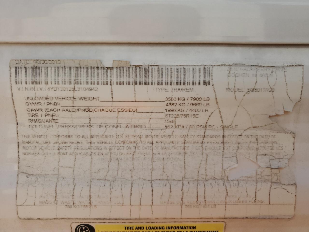 Lot #3276359729 2020 SPRI TRAILER