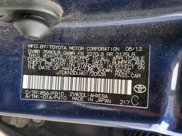 2013 TOYOTA PRIUS - JTDKN3DU4D1720538