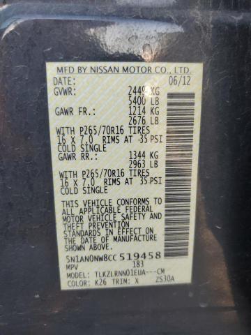 2012 NISSAN XTERRA OFF - 5N1AN0NW8CC519458