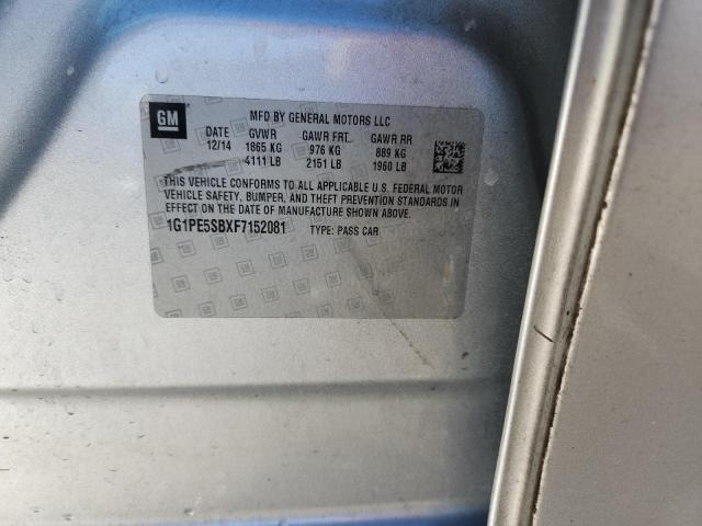 2015 CHEVROLET CRUZE LT - 1G1PE5SBXF7152081