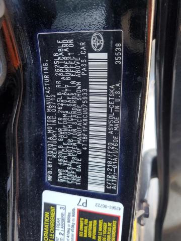 2012 TOYOTA CAMRY BASE - 4T1BF1FK8CU075933