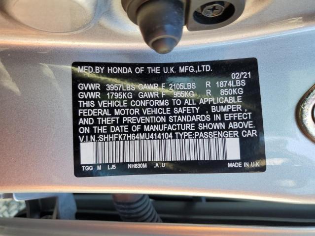 2021 HONDA CIVIC EX - SHHFK7H64MU414104