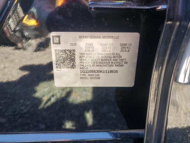 2019 CHEVROLET IMPALA PRE 1G1105S30KU118935