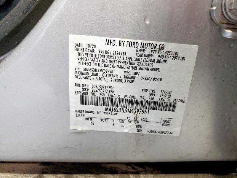 2021 FORD ECOSPORT S - MAJ6S3JL9MC397961