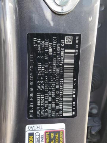 2019 HONDA CLARITY JHMZC5F19KC001305