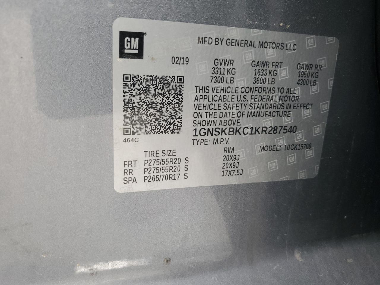 CHEVROLET TAHOE K1500 LT