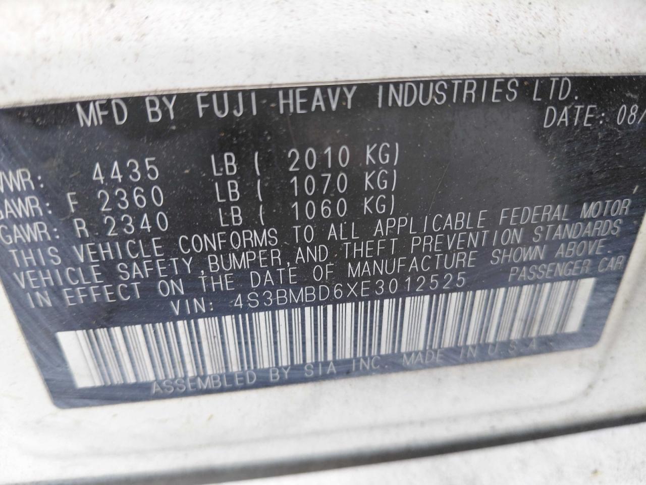 SUBARU LEGACY 2.5I PREMIUM