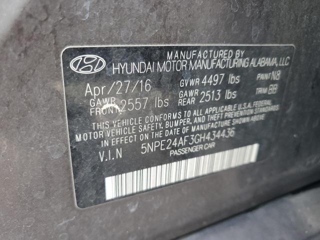 2016 HYUNDAI SONATA SE 5NPE24AF3GH434436