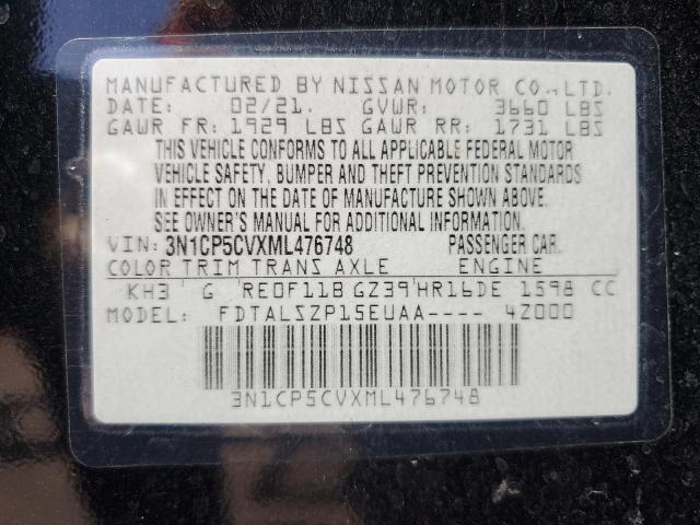 2021 NISSAN KICKS SV 3N1CP5CVXML476748