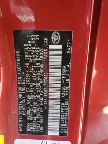 2014 TOYOTA CAMRY L - 4T1BF1FK0EU857680