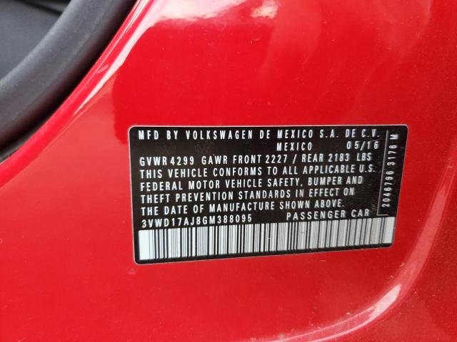 2016 VOLKSWAGEN JETTA SPOR 3VWD17AJ8GM388095