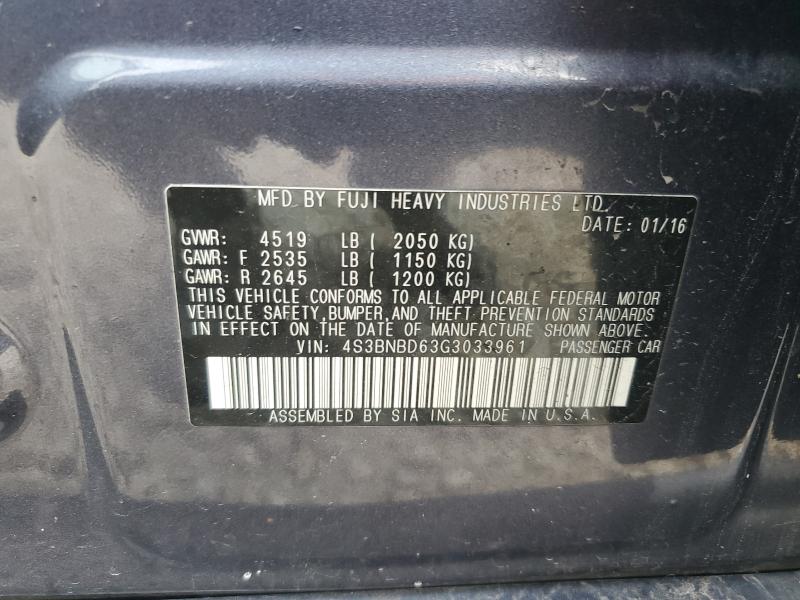 2016 SUBARU LEGACY 2.5 #3308681271