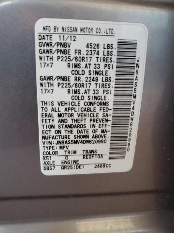 2013 NISSAN ROGUE S - JN8AS5MV4DW620990