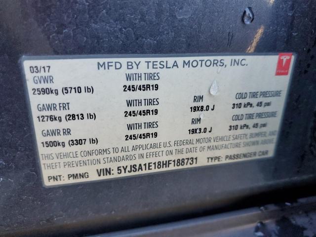 2017 TESLA MODEL S - 5YJSA1E18HF188731
