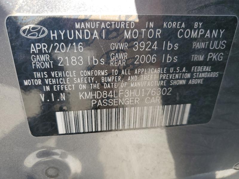 2017 HYUNDAI ELANTRA SE - KMHD84LF3HU176302