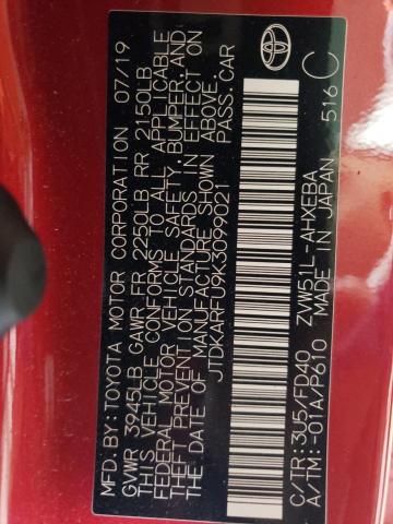 2019 TOYOTA PRIUS JTDKARFU9K3099021