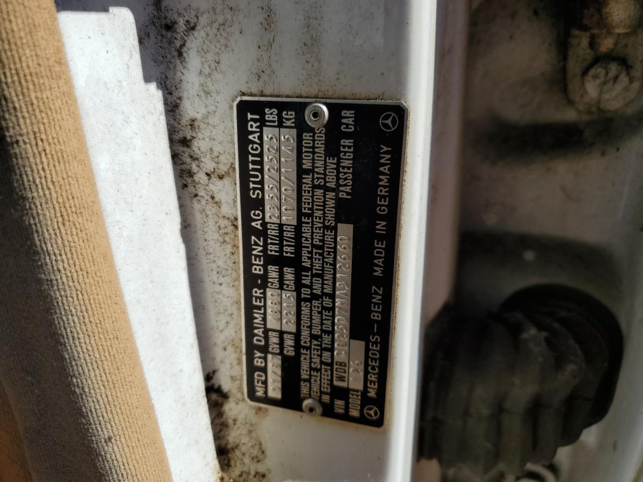 Lot #3286513168 1987 MERCEDES-BENZ 300 SDL