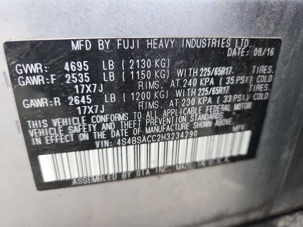 SUBARU OUTBACK 2.5I PREMIUM