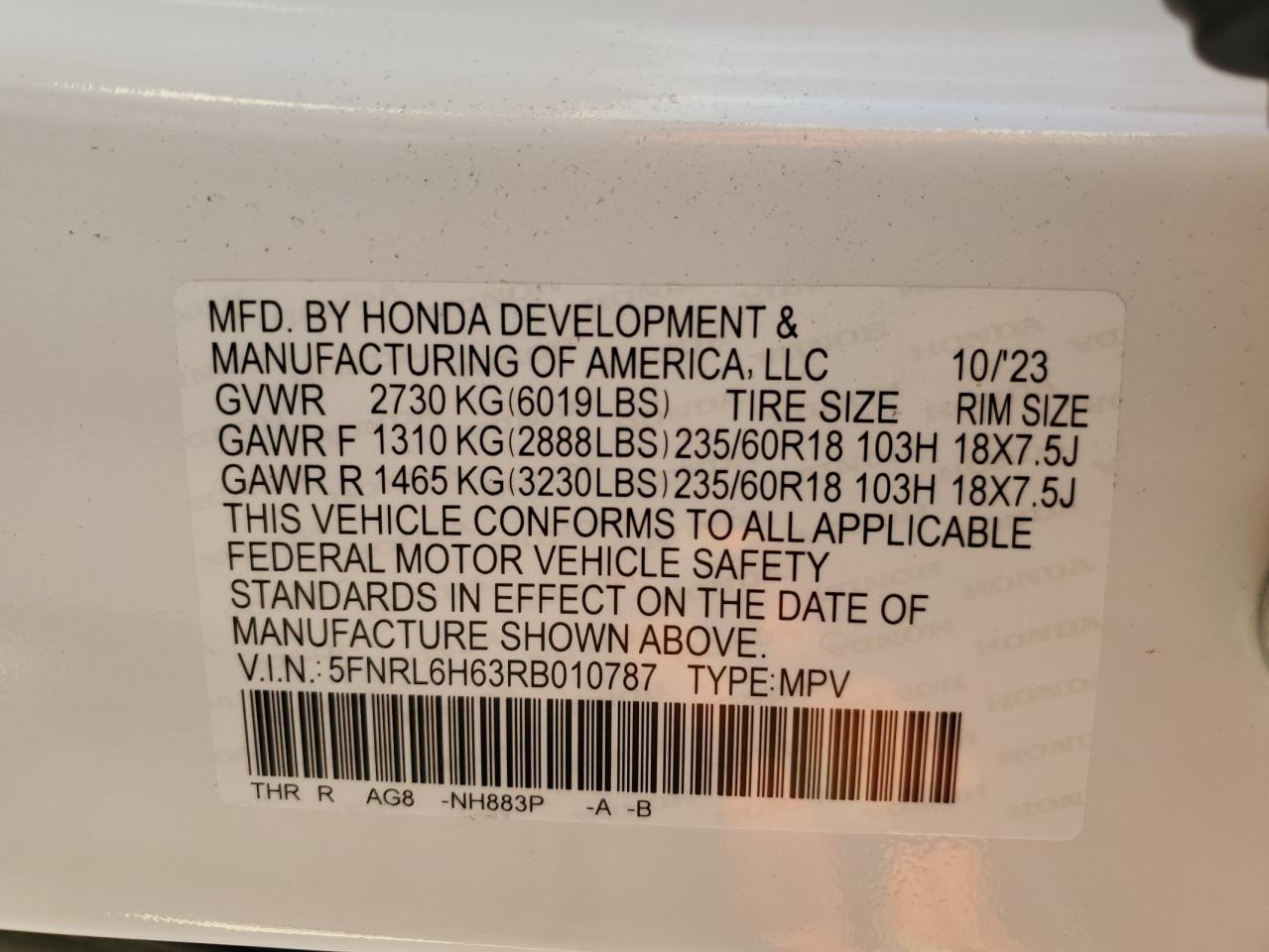 Lot #3290372787 2024 HONDA ODYSSEY EX