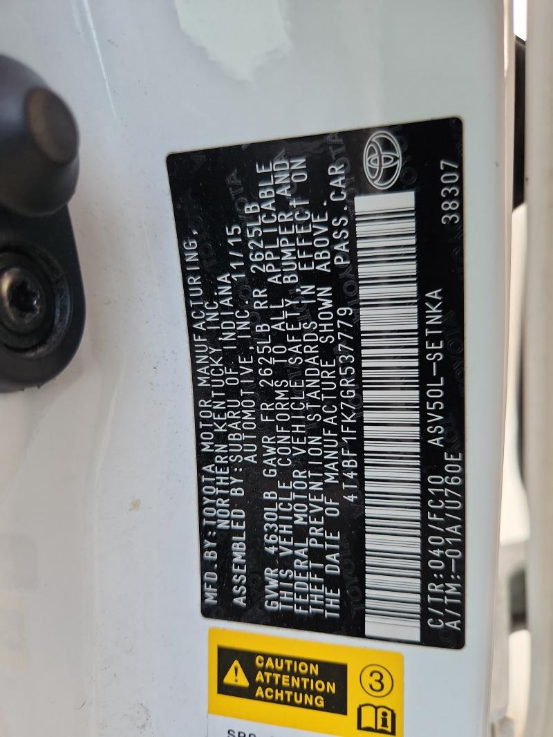 2016 TOYOTA CAMRY LE #3278858053