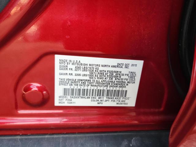 2015 MITSUBISHI OUTLANDER 4A4AP3AU0FE058536