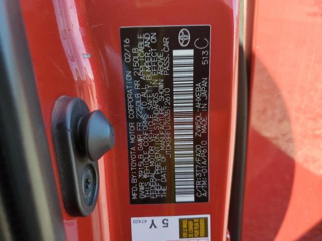 2016 TOYOTA PRIUS JTDKBRFU7G3512610