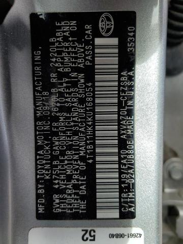 2019 TOYOTA CAMRY L 4T1B11HK4KU168054