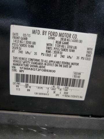 2015 FORD EXPLORER S - 1FM5K8GT2FGB93830