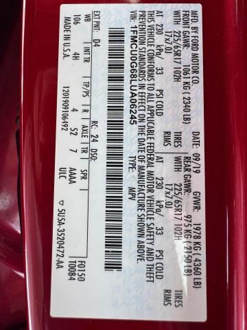 2020 FORD ESCAPE SE #3282399287