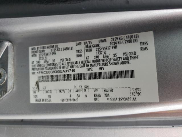 2016 FORD ESCAPE SE #3296250521