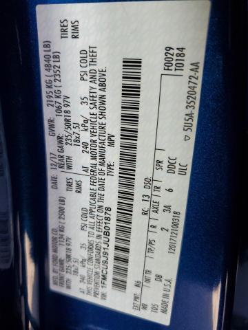 2018 FORD ESCAPE TIT - 1FMCU9J91JUB01878