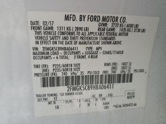 2017 FORD FLEX SEL #3294532646