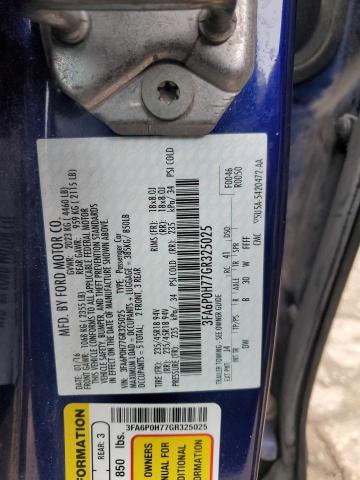 2016 FORD FUSION SE - 3FA6P0H77GR325025