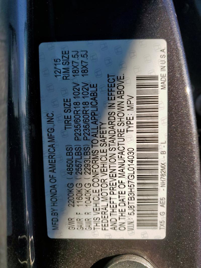 2016 ACURA RDX TECHNO - 5J8TB3H57GL014030