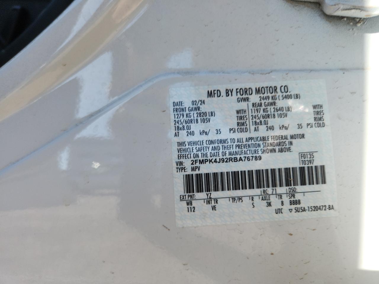 Lot #3302834886 2024 FORD EDGE SEL