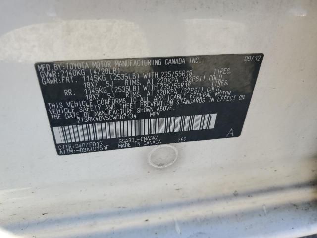 2012 TOYOTA RAV4 SPORT - 2T3RK4DV5CW087134