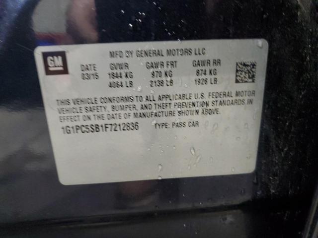 2015 CHEVROLET CRUZE LT 1G1PC5SB1F7212836