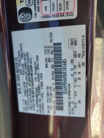 2011 FORD FUSION SE - 3FAHP0HA9BR185685