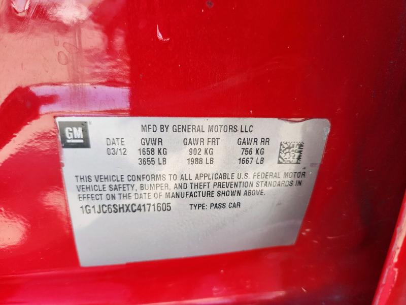 2012 CHEVROLET SONIC LT - 1G1JC6SHXC4171605