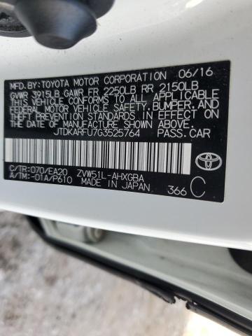 2016 TOYOTA PRIUS JTDKARFU7G3525764