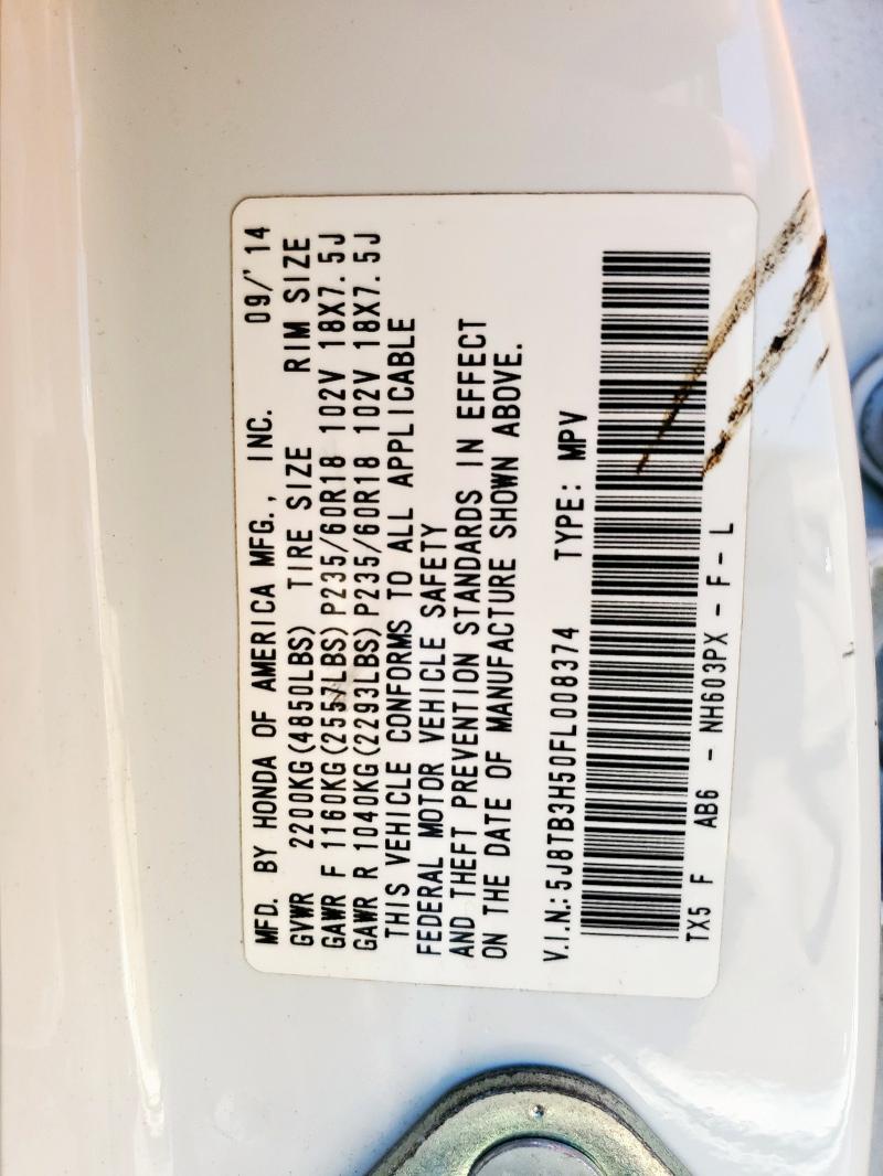 2015 ACURA RDX TECHNO 5J8TB3H50FL008374