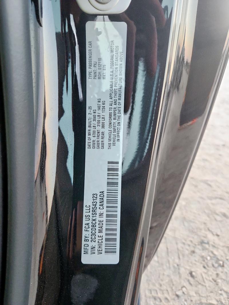 2025 DODGE CHARGER DA 2C3CDBCK1SR543123
