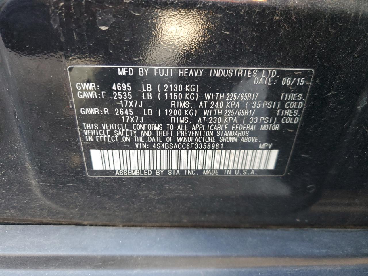 SUBARU OUTBACK 2.5I PREMIUM