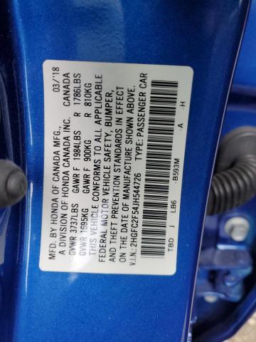 2018 HONDA CIVIC LX - 2HGFC2F54JH544726