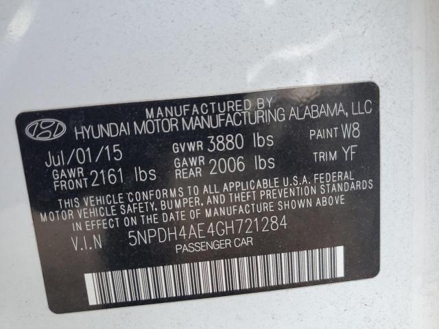 2016 HYUNDAI ELANTRA SE 5NPDH4AE4GH721284