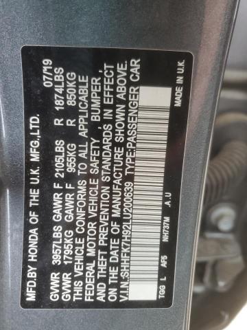 2020 HONDA CIVIC SPOR - SHHFK7H92LU200639