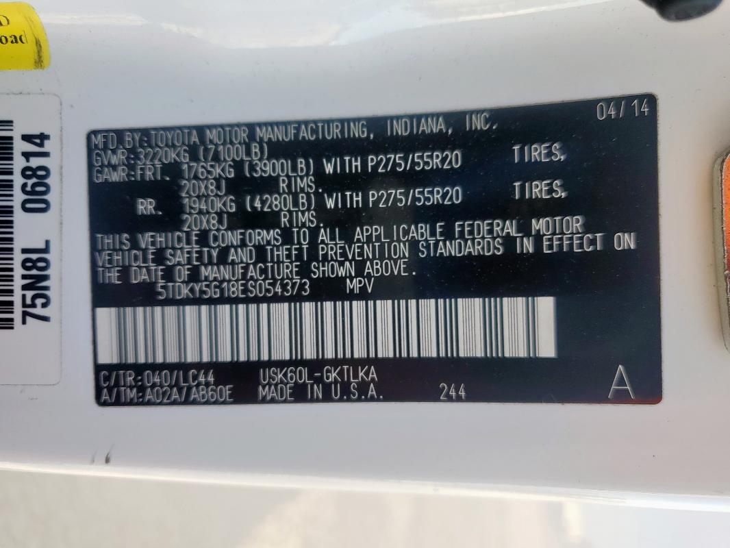 2014 TOYOTA SEQUOIA LI - 5TDKY5G18ES054373